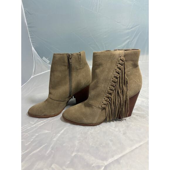 Aldo tan suede fringe booties size 7 - Picture 3 of 6